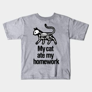 My cat ate my homework back to school student school Kids T-Shirt